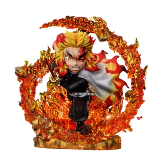 Obtenez la figurine de Kyojuro Rengoku utilisant le Neuvième Mouvement du souffle de la flamme et rejoignez l'univers héroïque de Demon Slayer.