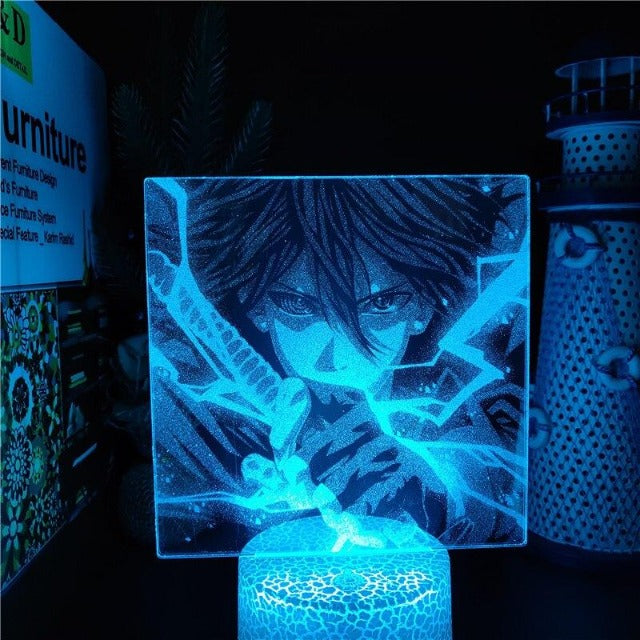 Lampe Naruto Sasuke Uchiwa 3D Led Neon À Poser De Chevet ou Bureau Déco Manga