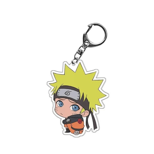 Porte-clés de 5,5 cm double face à l'effigie de Naruto, le héros emblématique de Naruto Shippuden, offrant un design fidèle au manga et une résistance haut de gamme.