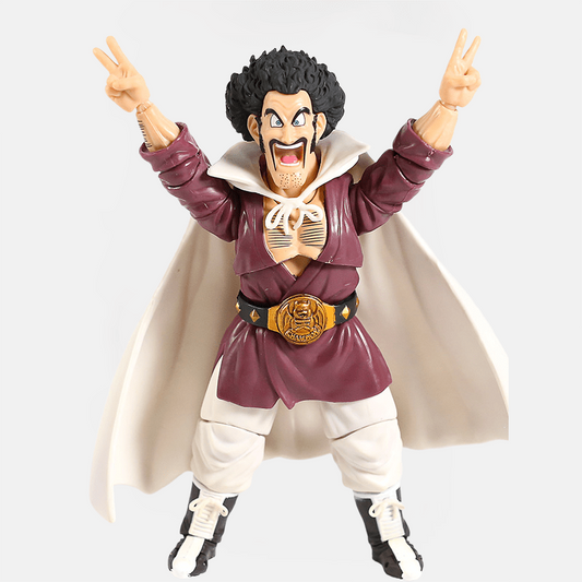 Découvrez la figurine articulée de Mr. Satan pour une représentation dynamique du champion du monde dans l'univers de Dragon Ball Z