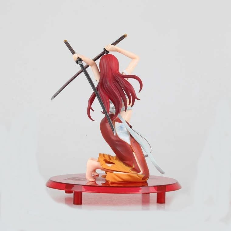 Figurine d'Erza Scarlett en Armure Hakama de Fairy Tail, environ 20 cm, fidèle au manga