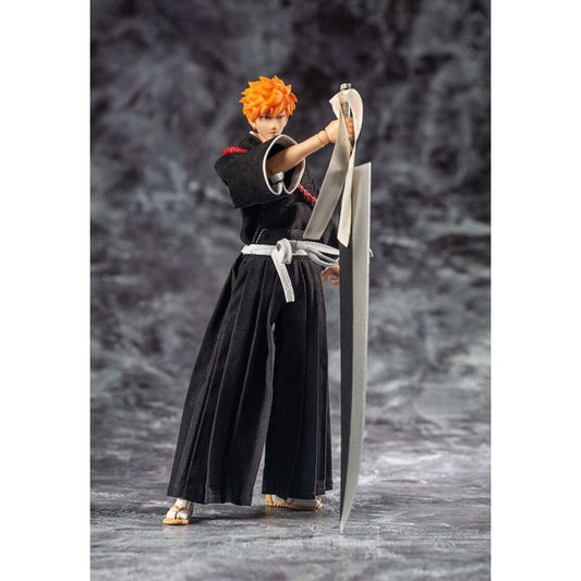 Figurine de Ichigo Kurosaki en mode Bankai, 16 cm de haut, de haute qualité et fidèle au manga Bleach, pour les fans de l'univers Shinigami.