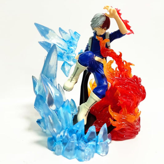 Ajoutez à votre collection cette figurine impressionnante de Shoto Todoroki, avec ses pouvoirs de glace et de feu, tirée de l'univers captivant de My Hero Academia, pour une touche de puissance et de dualité.,