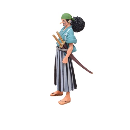 Figürin Usopp en costume de Wano (Uso-hachi) de 18 cm, fidèle au manga One Piece.