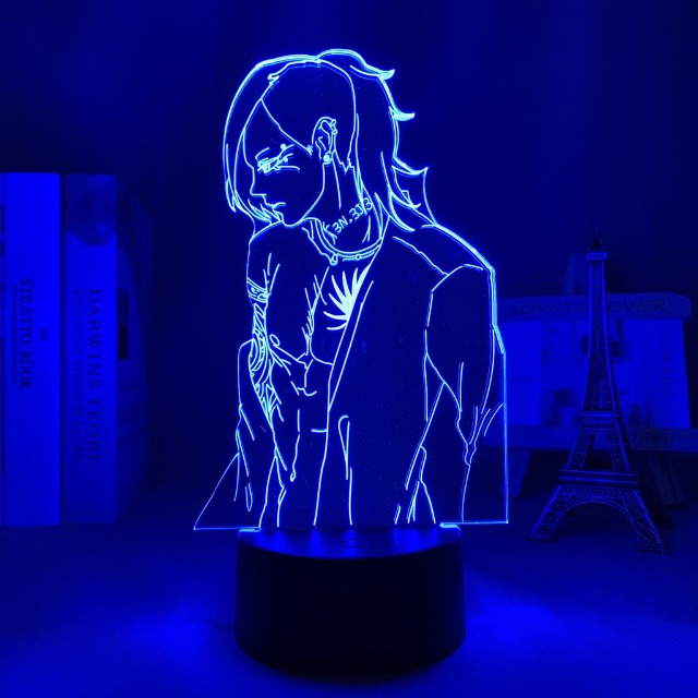 Illuminez votre espace avec la Lampe Tokyo Ghoul Uta, une lampe LED acrylique aux couleurs changeantes, parfaite pour les passionnés de Tokyo Ghoul, mesurant 20 cm x 15 cm avec une base alimentée par USB ou piles AA.