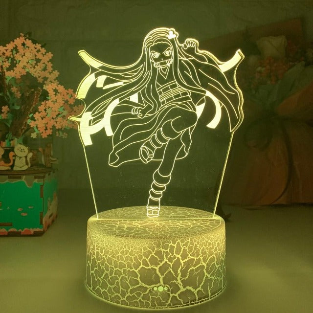 Brighten up your room or living area with this Demon Slayer Nezuko Combat multicolored LED acrylic ambiance lamp, perfect for the biggest Demon Slayer fans.