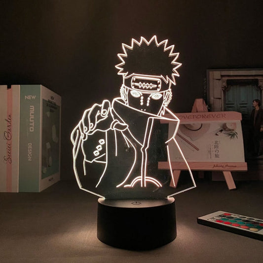 Lampe LED élégante mettant en vedette Pain de l'Akatsuki, parfaitement adaptée à votre table de chevet ou à votre mobilier de salon !