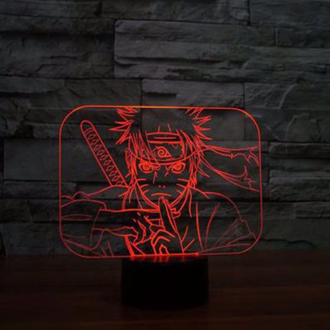 Illuminez votre espace avec Naruto Uzumaki grâce à cette superbe lampe LED 3D multicolore, le cadeau parfait pour les fans de Naruto !