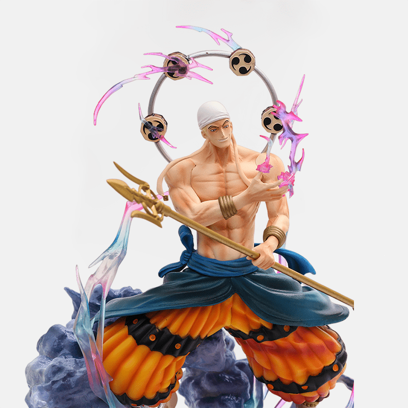 Découvrez la figurine LED One Piece Ener, une pièce d'art électrisante illuminant la puissance du Dieu de Skypiea.