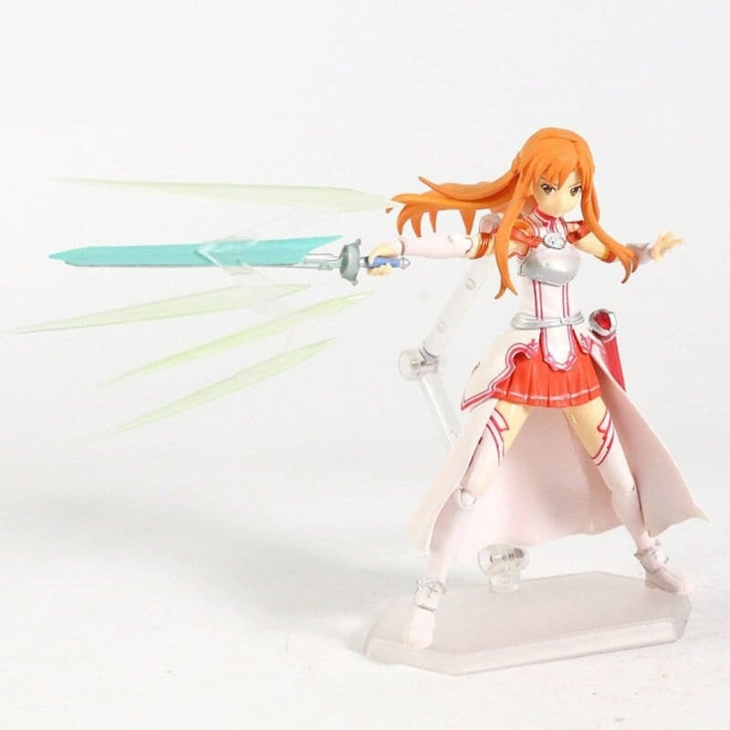 Figurine d'Asuna Yuuki avec sa rapière Lambent Light de Sword Art Online, 14 cm, design fidèle au manga.