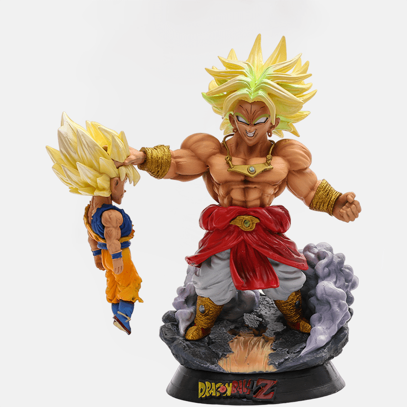 La figurine LED Dragon Ball Z Goku vs Broly capture la puissance de la bataille épique entre ces deux icônes avec ses détails sculptés et sa lumière pulsante