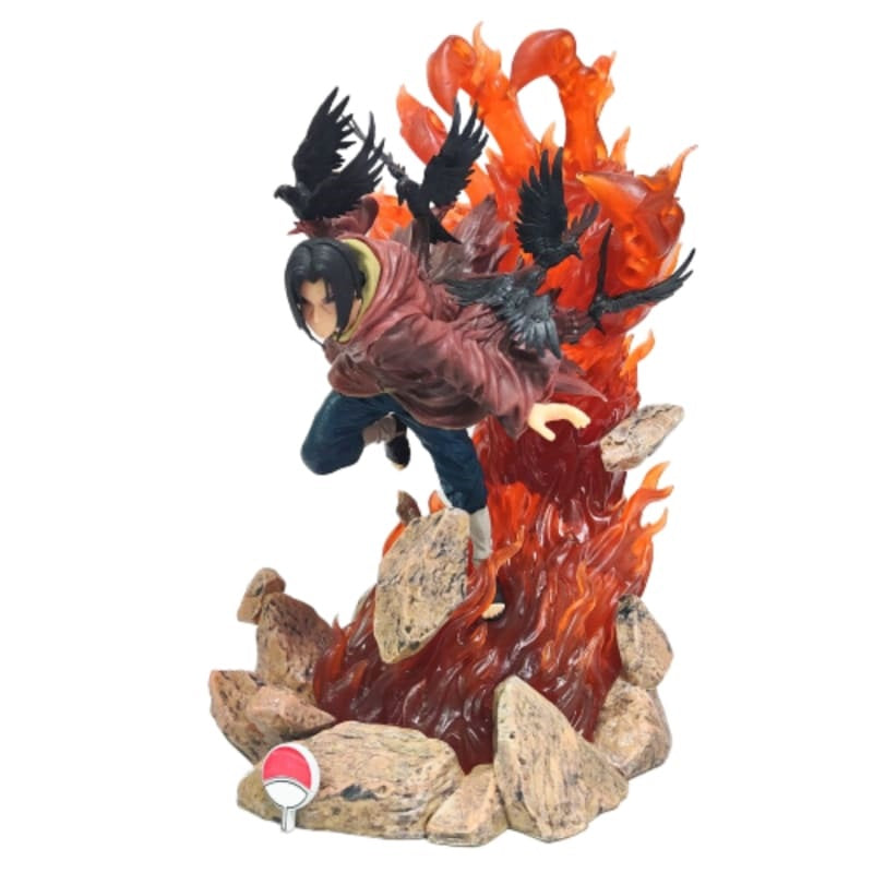 Figurine d'Itachi en mode combat, le légendaire membre de l'Akatsuki de Naruto Shippuden, un must-have pour les fans du manga.