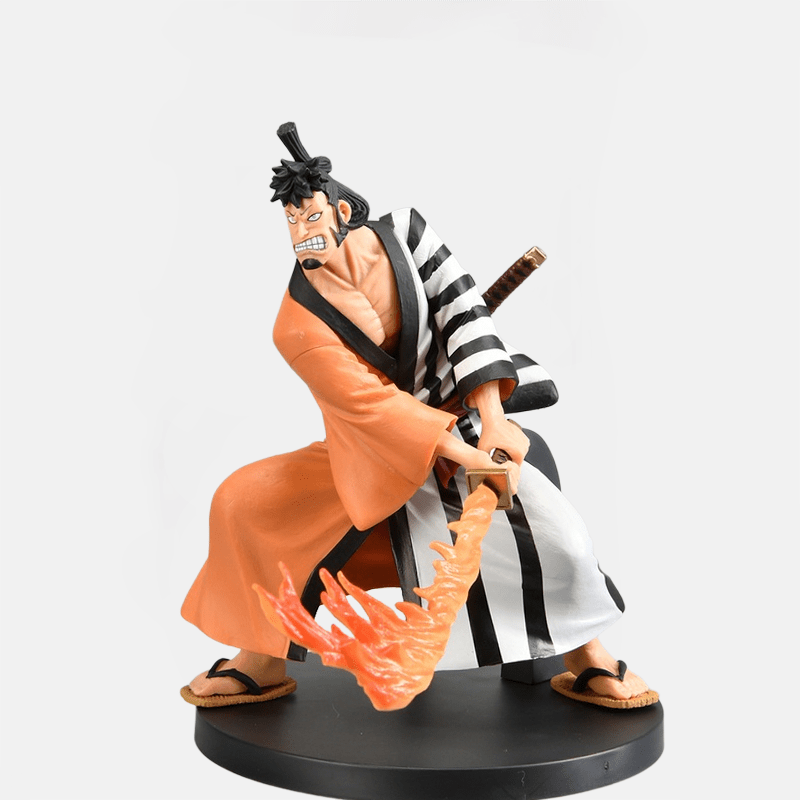Agrémente ta collection avec le valeureux chef des Neuf Fourreaux Rouges, grâce à la Figurine One Piece de Kinemon !