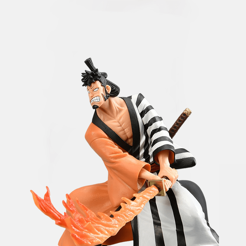 Agrémente ta collection avec le valeureux chef des Neuf Fourreaux Rouges, grâce à la Figurine One Piece de Kinemon !