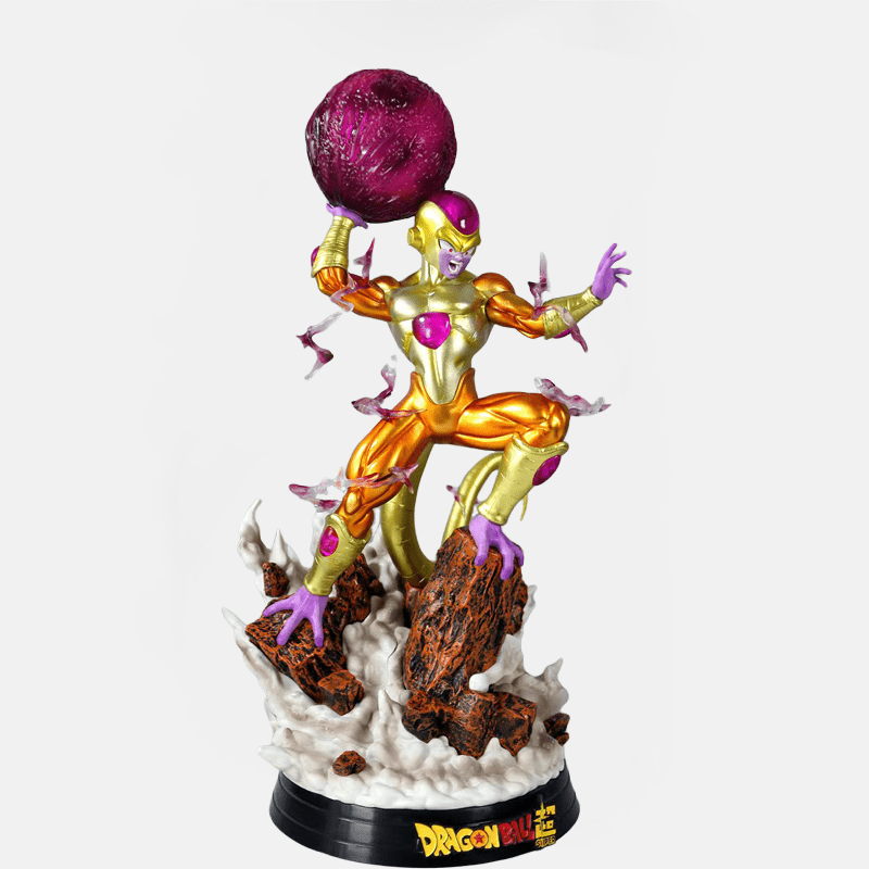 La figurine LED Golden Freezer : la majesté dorée du tyran galactique dans votre collection Dragon Ball Super