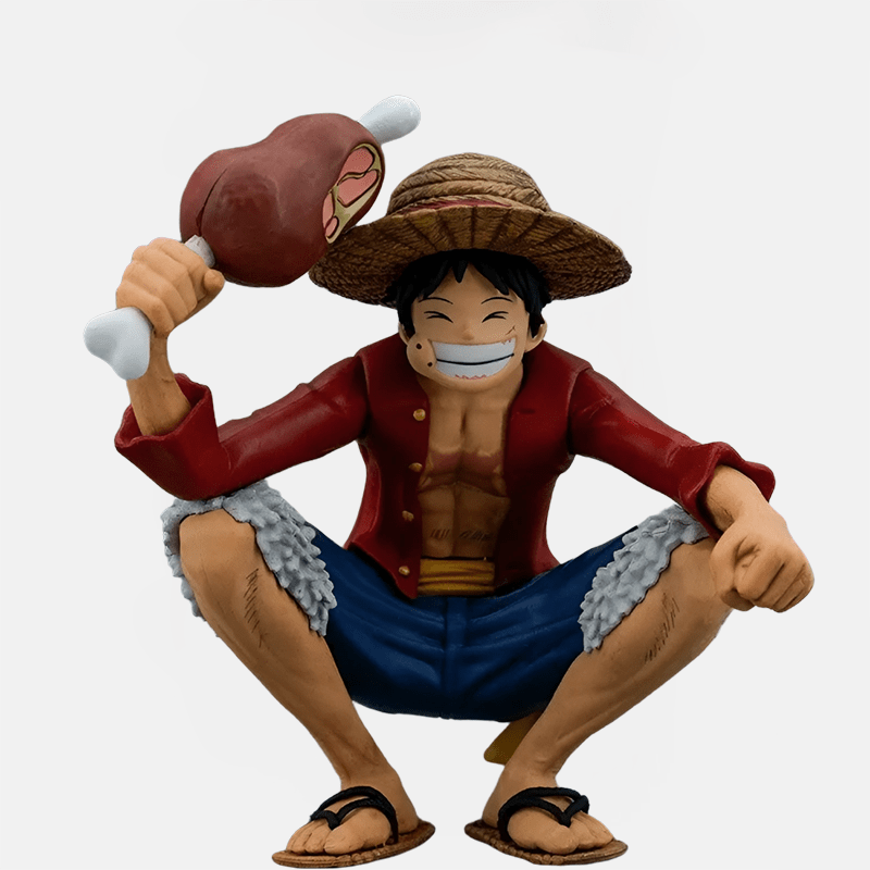 Découvre la figurine de Luffy en train de déguster sa viande favorite de One Piece. Un incontournable pour les fans du manga. Commande la tienne chez HappyManga !