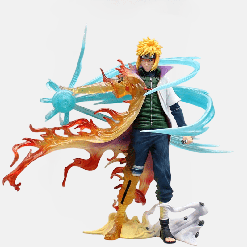 Figurine LED Naruto représentant Minato et son puissant Rasengan, une pièce unique symbolisant la puissance du 4ème Hokage.