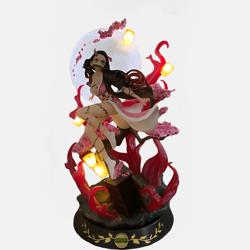Transforme-toi en un démon avec la figurine LED Demon Slayer de Nezuko Kamado, et change la couleur du katana de Tanjiro.