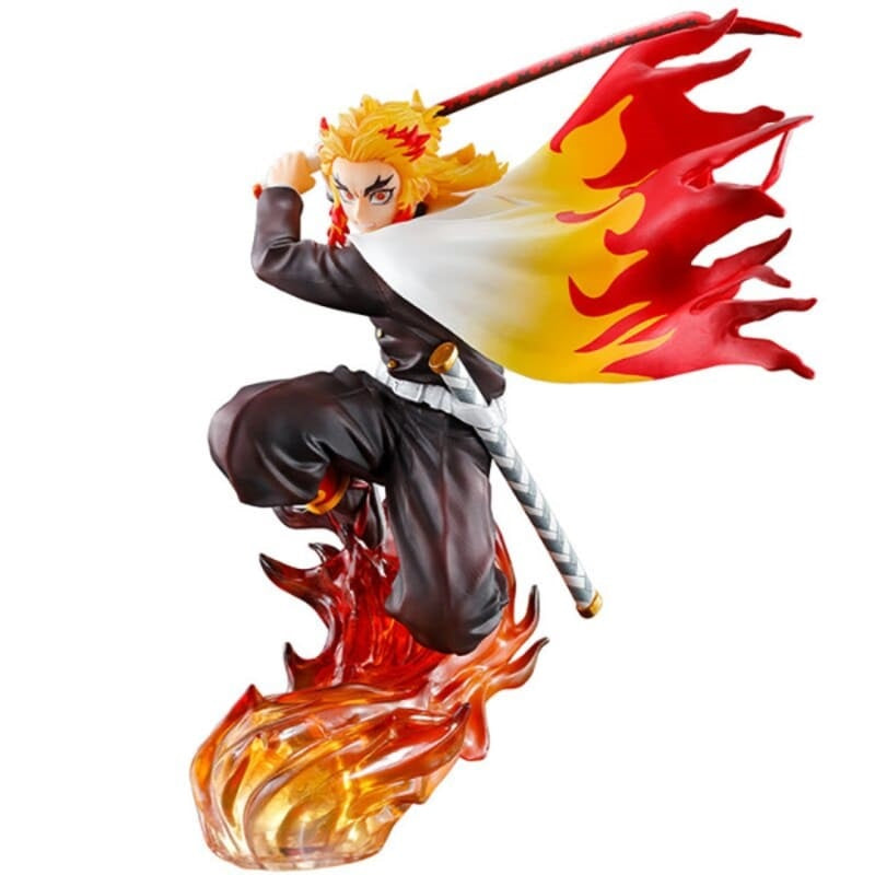 Obtenez la figurine de Kyojuro Rengoku, le légendaire Pilier de la Flamme de Demon Slayer - Kimetsu no Yaiba, et ajoutez une lueur de bravoure à votre collection.
