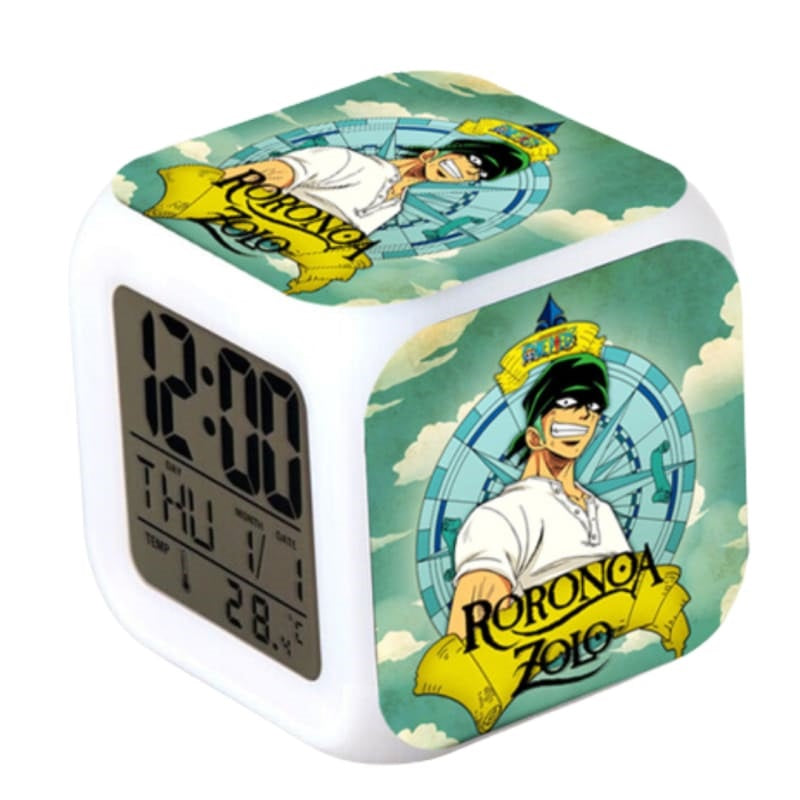 Roronoa Zoro, le puissant épéiste de One Piece, vous réveille avec ce réveil LED à son image, un must-have pour les fans de l'équipage du Chapeau de Paille