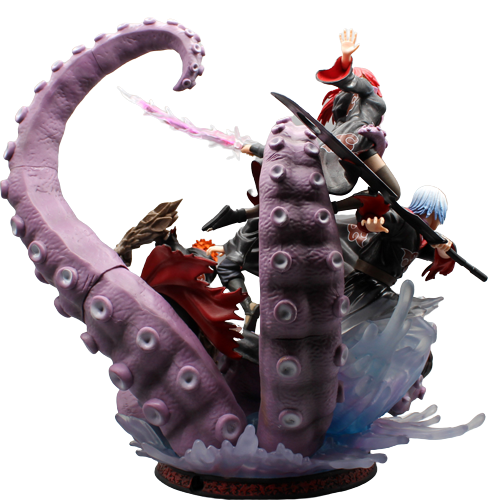 Cette figurine de l'Équipe Taka, dirigée par Sasuke Uchiwa, incarne la puissance et la détermination des membres de l'équipe dans le monde sombre de Naruto Shippuden, avec une taille imposante de 40 cm.