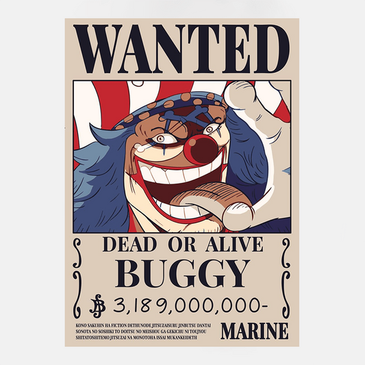 Découvrez la prime de Baggy le Clown avec l'avis de recherche One Piece et rejoignez la Cross Guild pour une aventure épique !
