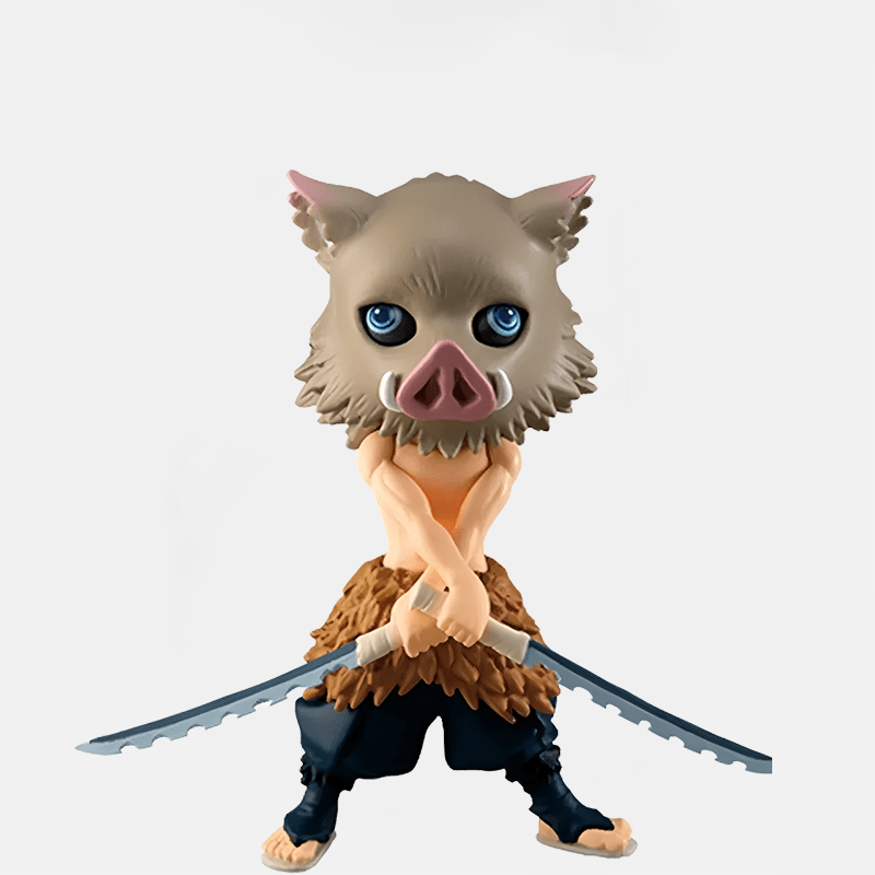 Opte pour la figurine chibi Demon Slayer d'Inosuke pour honorer ton personnage préféré avec une touche kawaii !