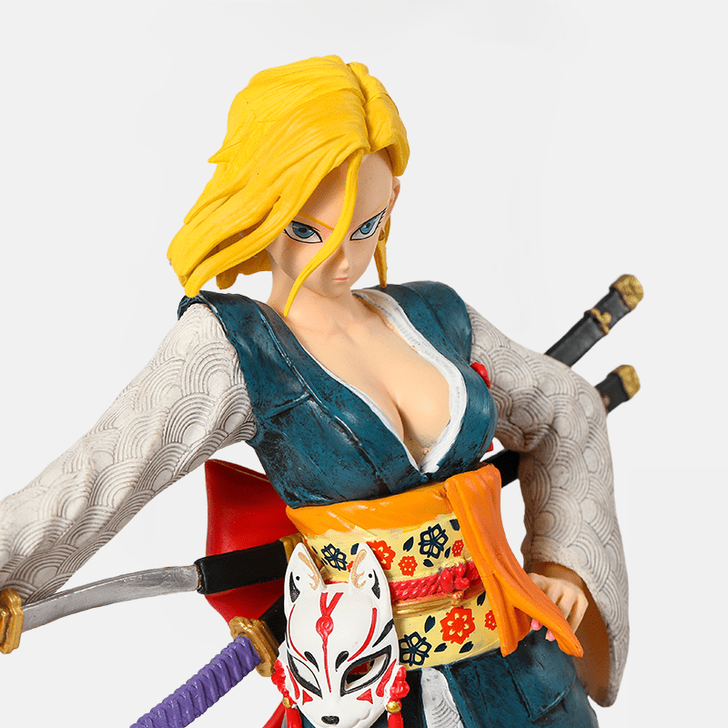La figurine C-18 Samouraï, une fusion captivante de beauté rebelle et de maîtrise guerrière.