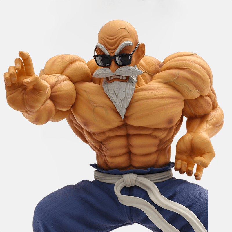 La figurine Tortue Géniale Musclé : le maître prêt au combat dans l'univers de Dragon Ball Z.