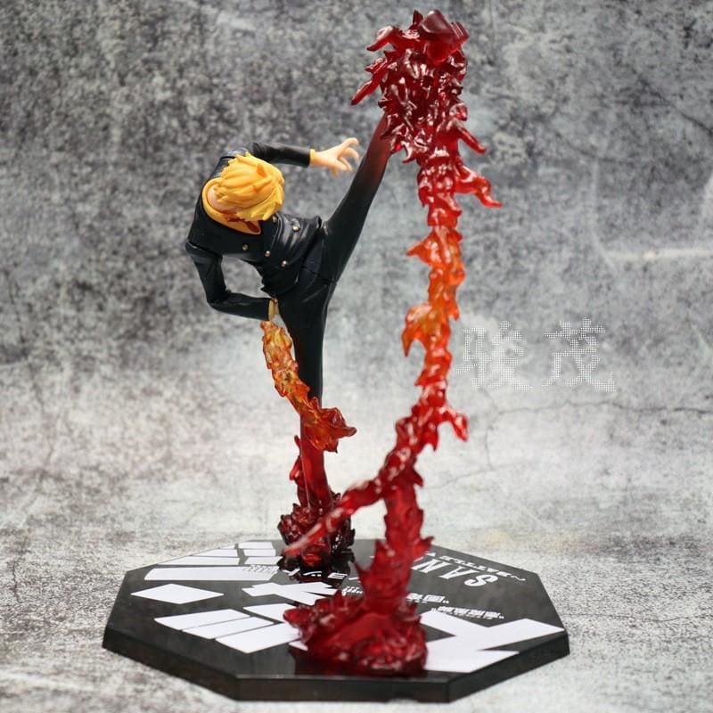Figurine de Vinsmoke Sanji en mode combat, haut de gamme, 17 cm, fidèle au manga One Piece.