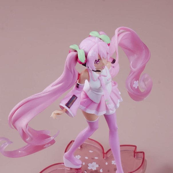 La figurine de Hatsune Miku Pink-Lady, icône de la musique, incarne l'élégance en rose bonbon en 14,5 cm.