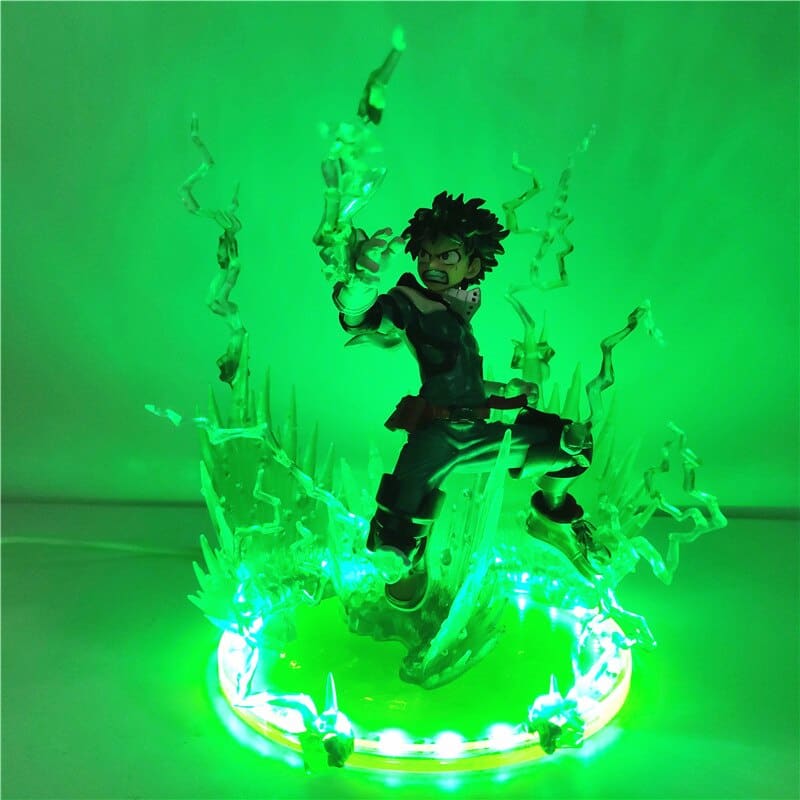 Figurine LED de Deku, le héros Izuku Midoriya de My Hero Academia, 20 cm, fidèle au manga.