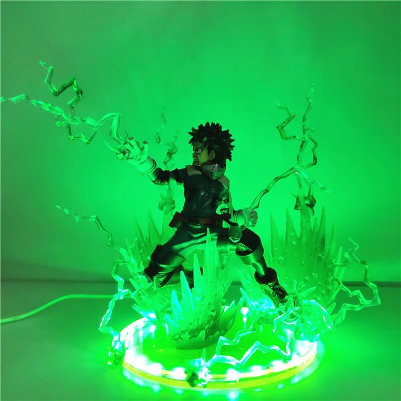 Figurine LED de Deku, le héros Izuku Midoriya de My Hero Academia, 20 cm, fidèle au manga.