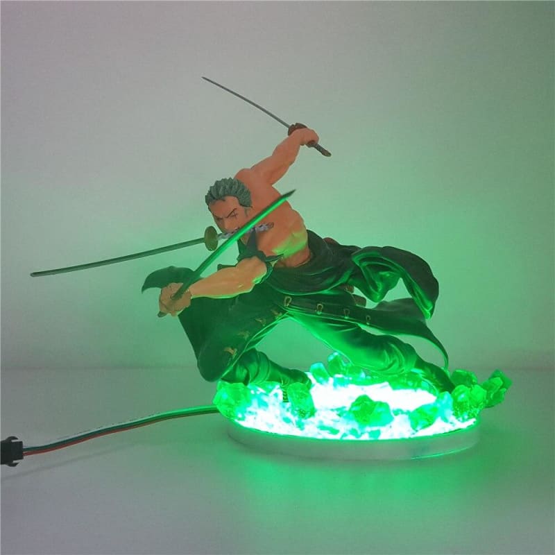 Figurine LED de Portgas D. Ace en mode combat, issue de One Piece, illuminant votre collection.