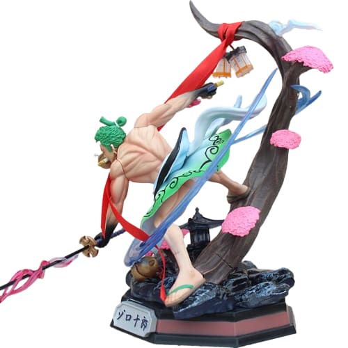 Ajoutez à votre collection cette figurine de Roronoa Zoro maniant son Haki, le puissant épéiste du manga culte One Piece, pour une touche d'aventure et de bravoure.