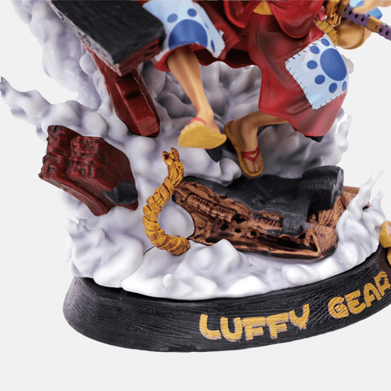 La figurine géante One Piece Luffy Gear 3, un ajout impressionnant pour ta collection One Piece, prêt à défier Kaido et l'équipage aux Cent Bêtes.
