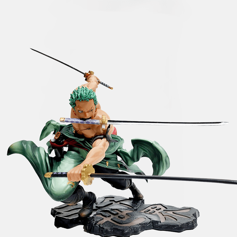 Maîtrise les trois sabres avec la Figurine One Piece Zoro Santoryu et deviens un véritable expert du sabre.