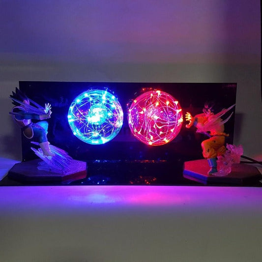 Illuminez votre espace avec la lampe Goku vs Vegeta, une décoration légendaire pour les fans de Dragon Ball Z