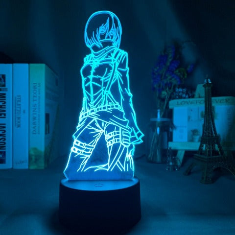 Lampe atmosphère multicolore Mikasa Ackerman pour les fans de l'Attaque des Titans