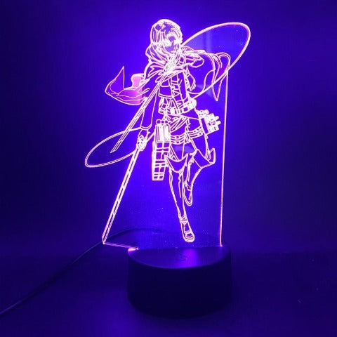 Lampe atmosphère multicolore Levi Ackerman pour les fans de l'Attaque des Titans.