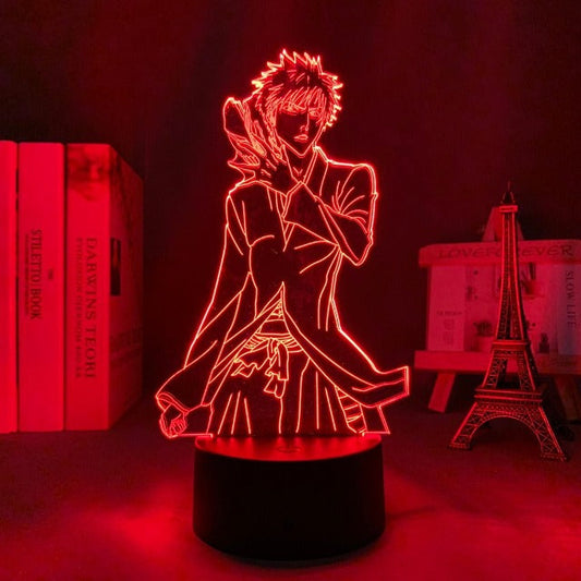 Lampe Bleach Ichigo Kurosaki : 16 couleurs avec télécommande, plastique durable et LED, taille de 20 cm, branchement pratique par câble USB. L'accessoire parfait pour les fans de Bleach !