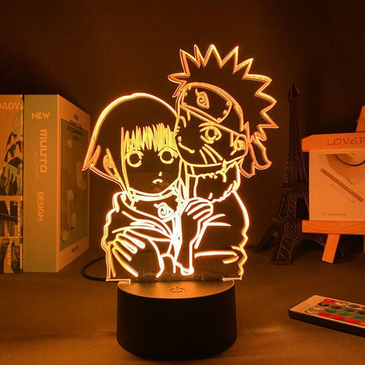 Lampe d'ambiance Naruto mettant en vedette Hinata et Naruto, un incontournable pour les fans en 7 ou 16 couleurs magiques