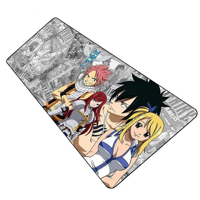 Grand tapis de souris 3D manga Fairy Tail avec Natsu, Happy, Lucy, Erza et Grey